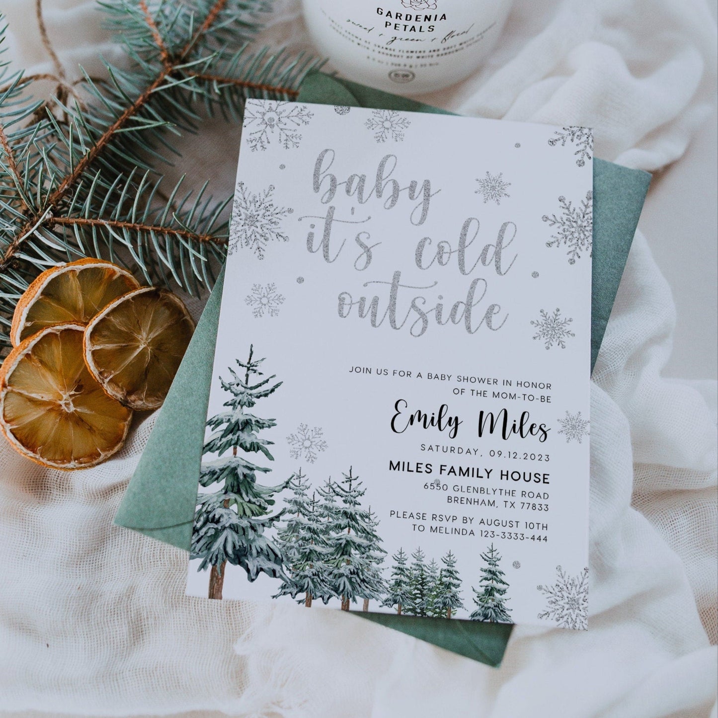 Baby it's cold outside invitation, Winter baby shower, Winter wonderland baby shower - LovelyTemplatesCo
