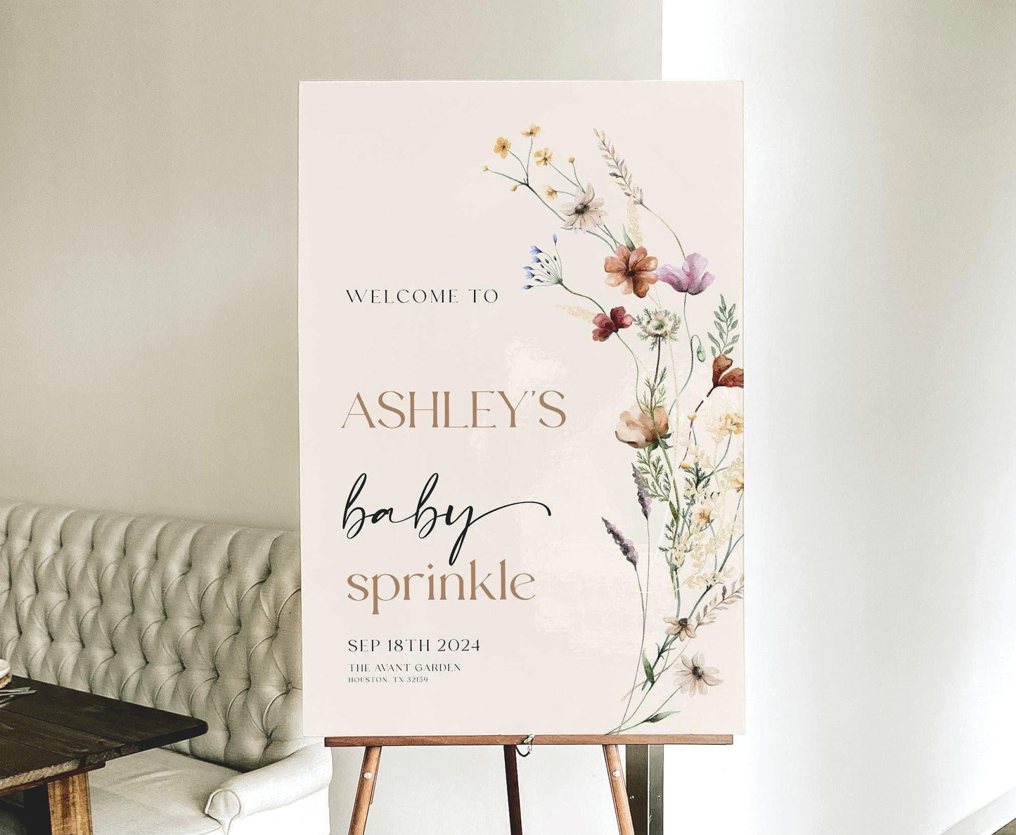 Baby Sprinkle Welcome sign | Welcome sign template | Gender Neutral sign - LovelyTemplatesCo