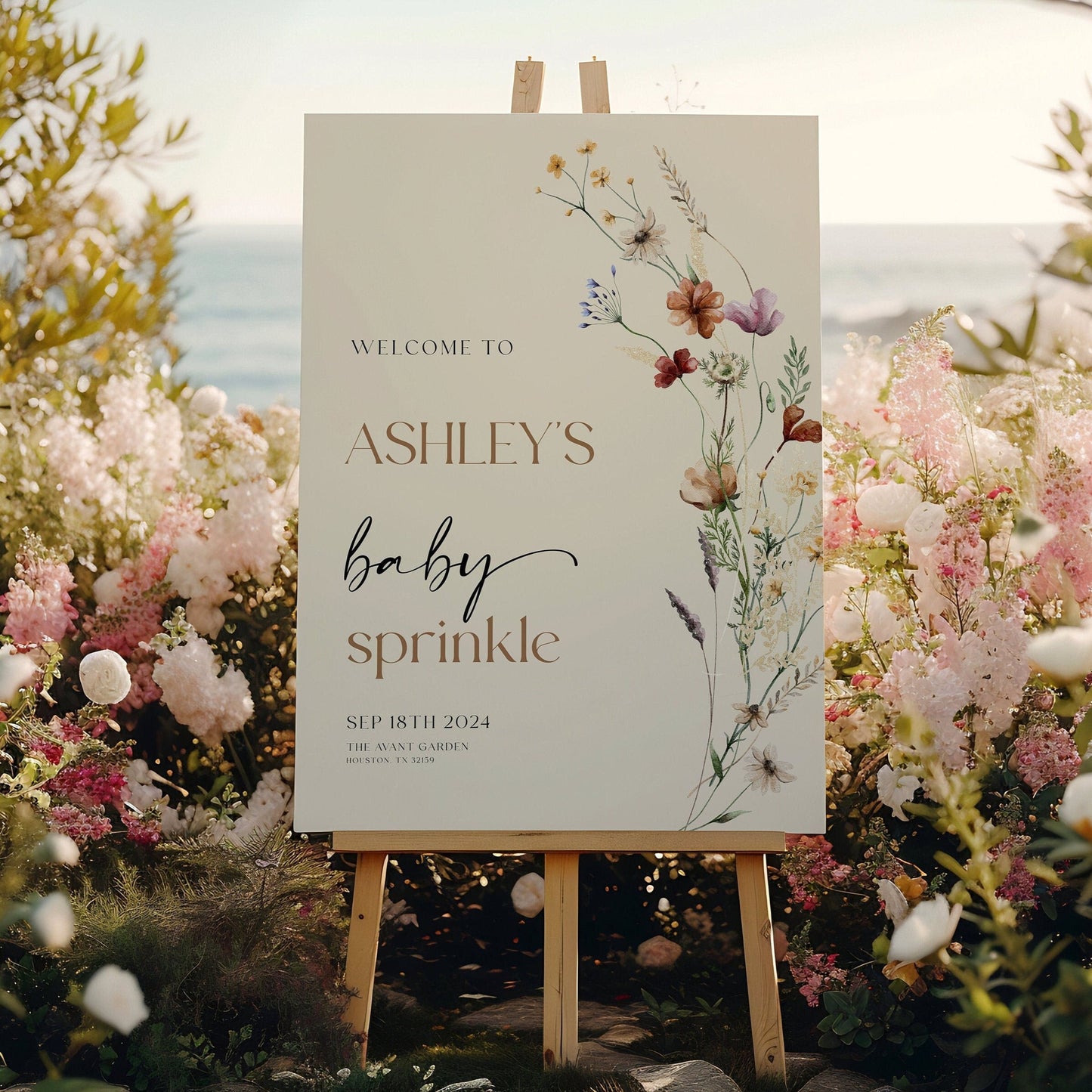 Baby Sprinkle Welcome sign | Welcome sign template | Gender Neutral sign - LovelyTemplatesCo