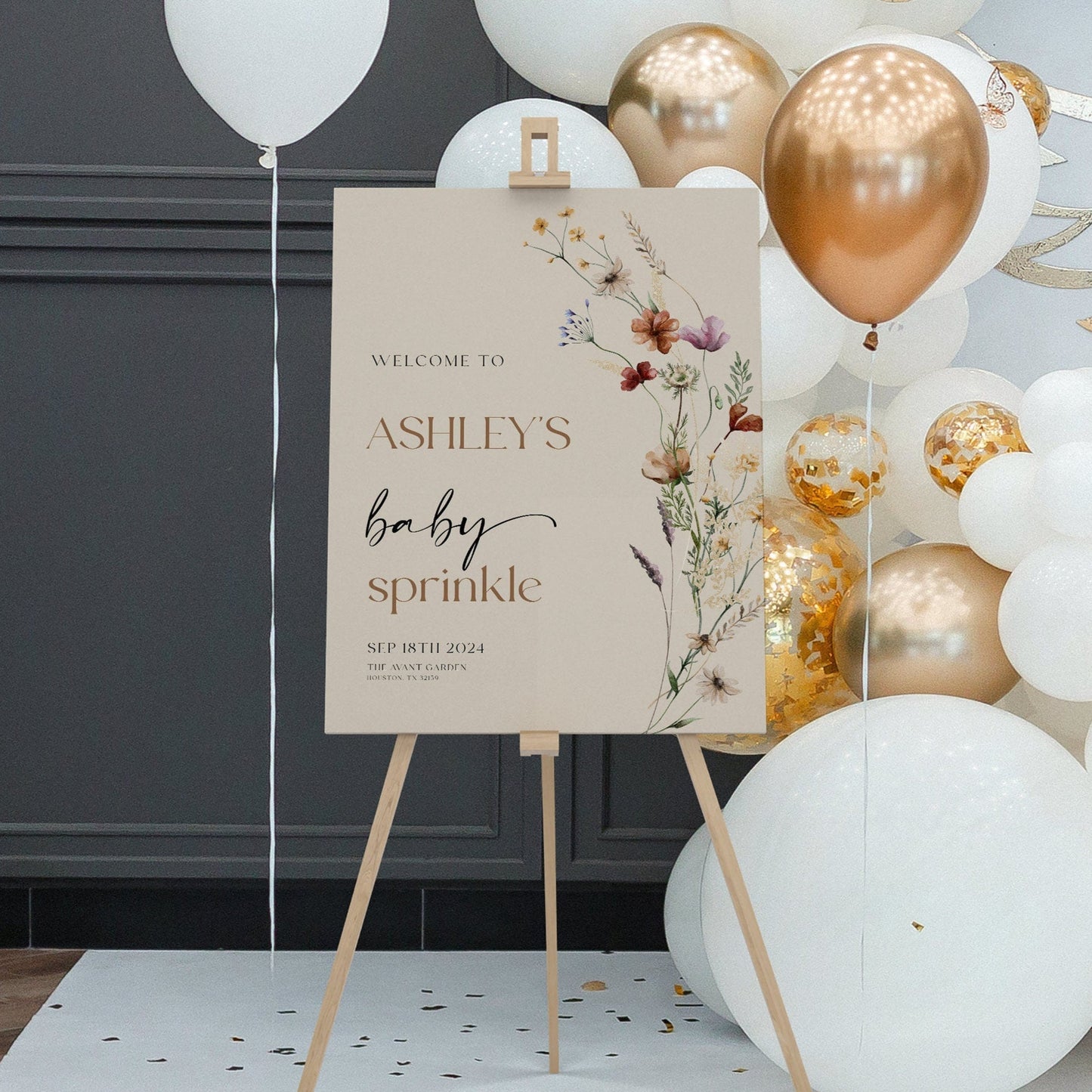 Baby Sprinkle Welcome sign | Welcome sign template | Gender Neutral sign - LovelyTemplatesCo