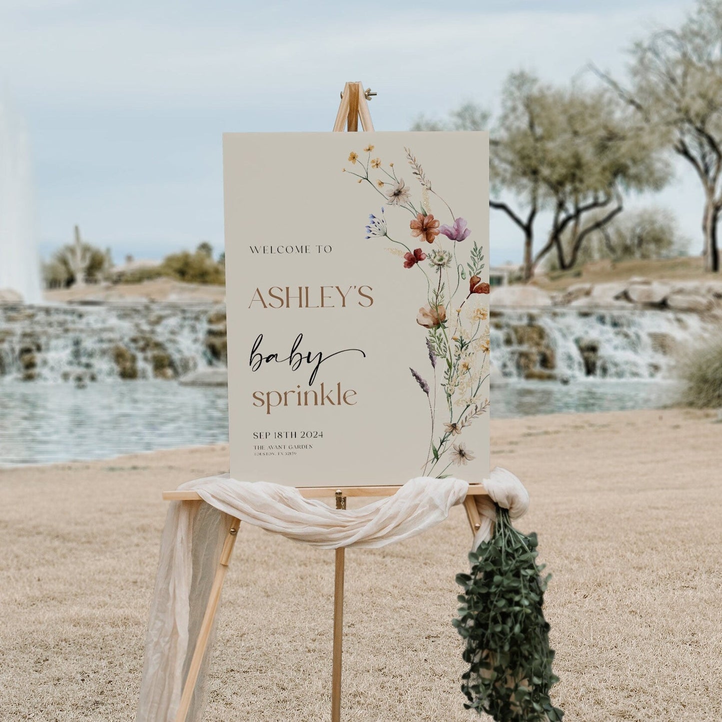 Baby Sprinkle Welcome sign | Welcome sign template | Gender Neutral sign - LovelyTemplatesCo