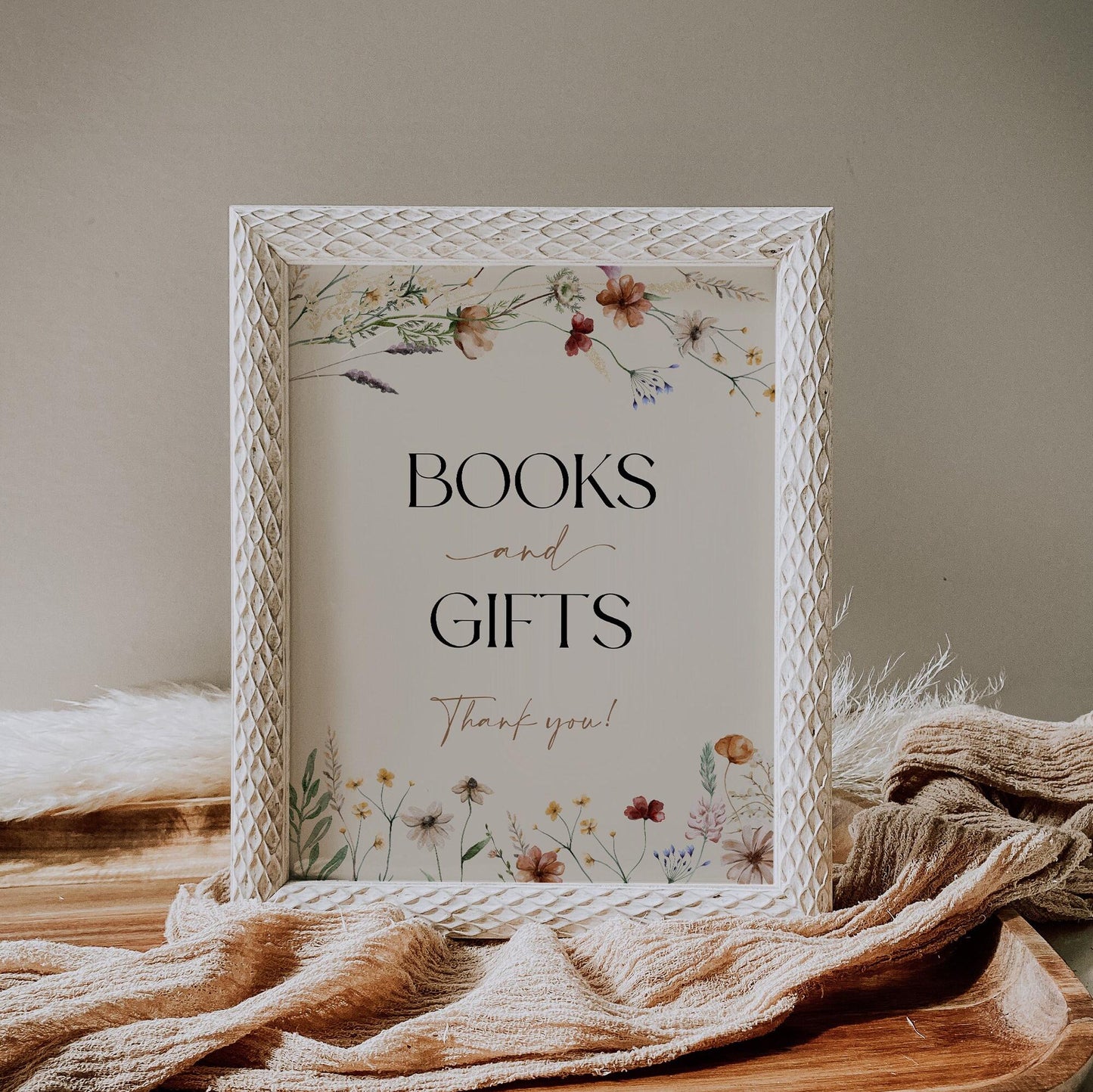 Books and Gifts Sign | Baby Shower Sign - LovelyTemplatesCo