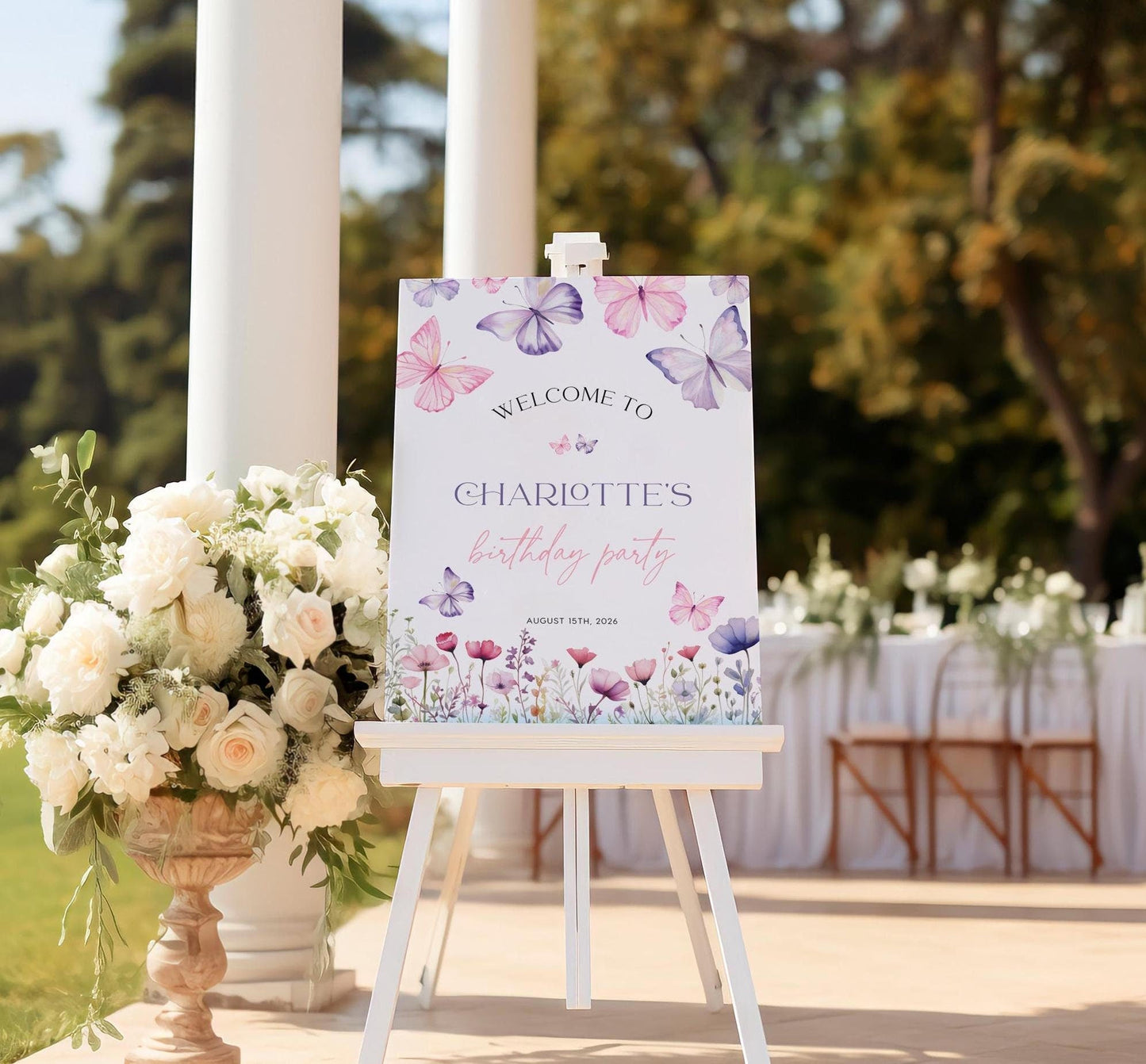 Butterfly Welcome Sign - LovelyTemplatesCo