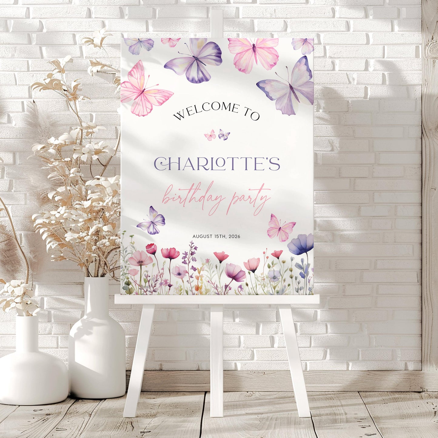 Butterfly Welcome Sign - LovelyTemplatesCo