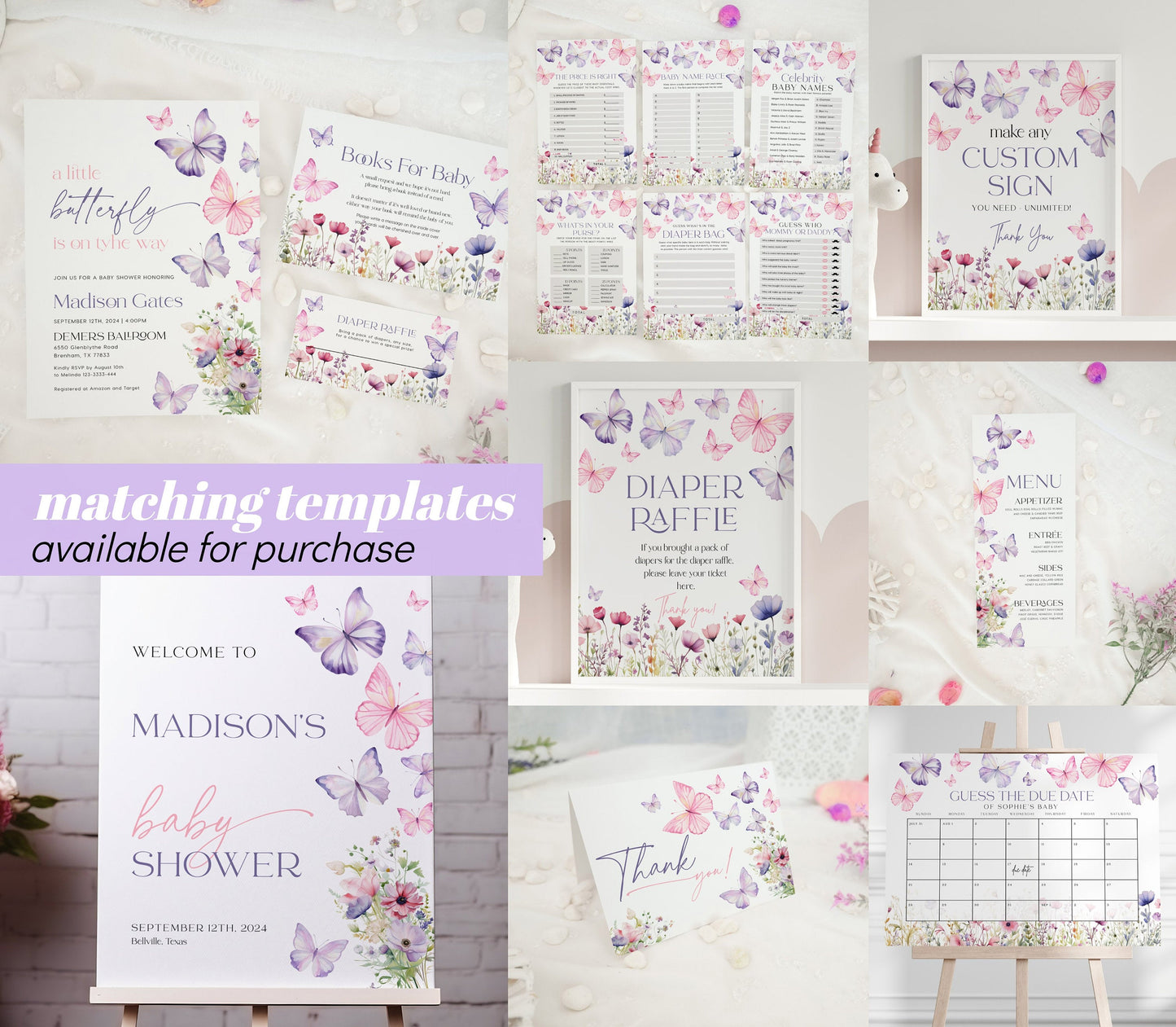 Butterfly Welcome Sign - LovelyTemplatesCo
