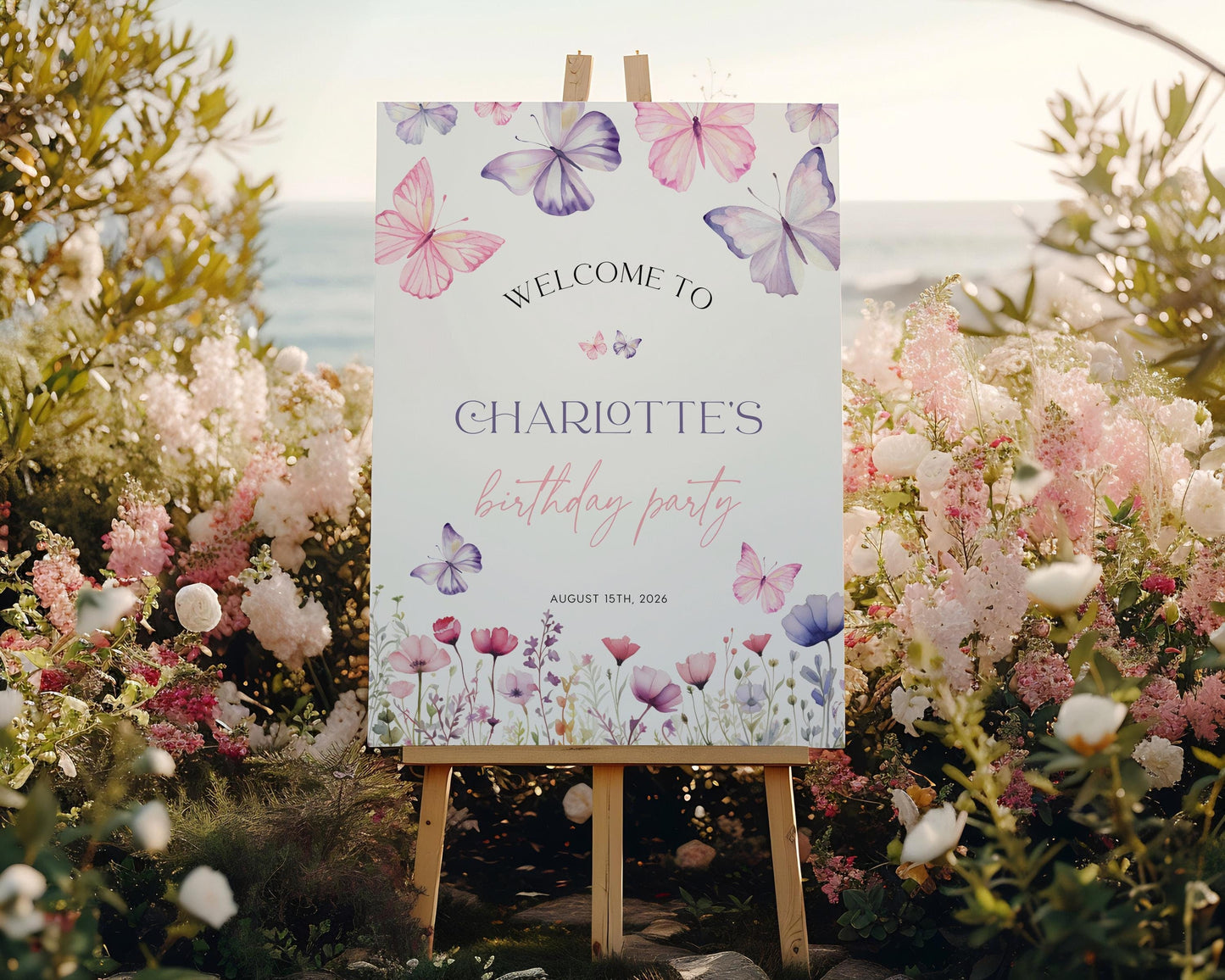 Butterfly Welcome Sign - LovelyTemplatesCo