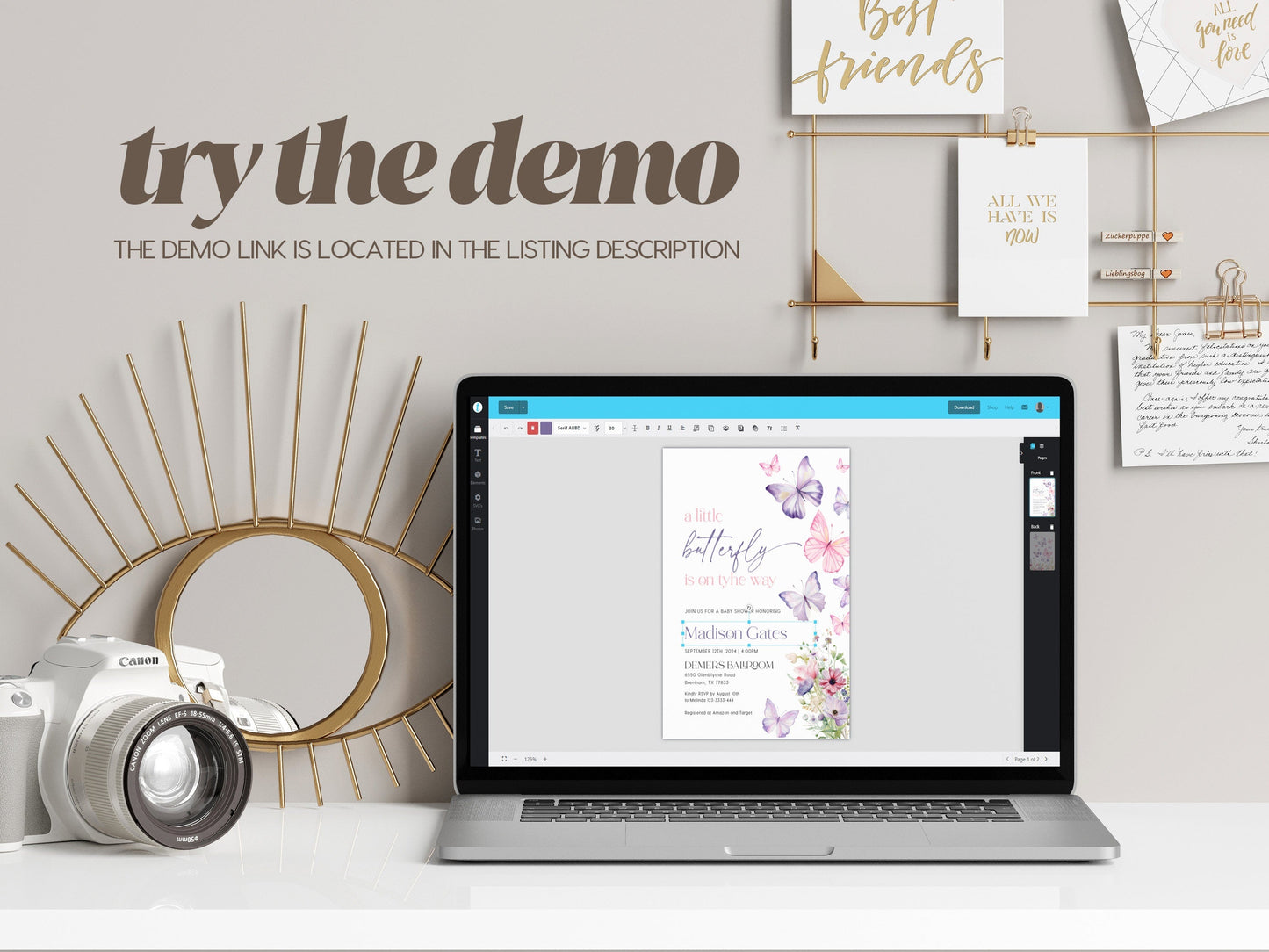 Butterfly Welcome Sign - LovelyTemplatesCo