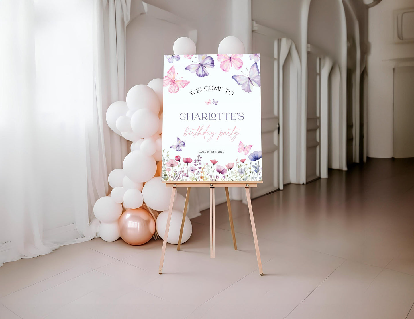 Butterfly Welcome Sign - LovelyTemplatesCo
