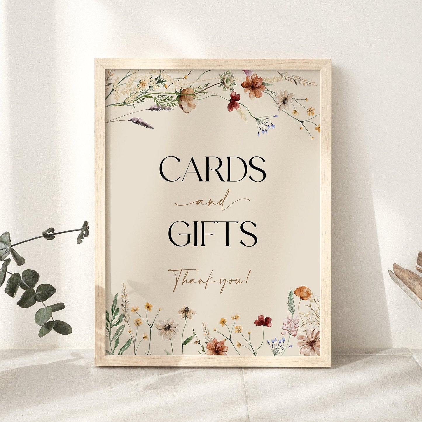 Cards and Gifts Sign, Floral Cards and Gifts sign template - LovelyTemplatesCo