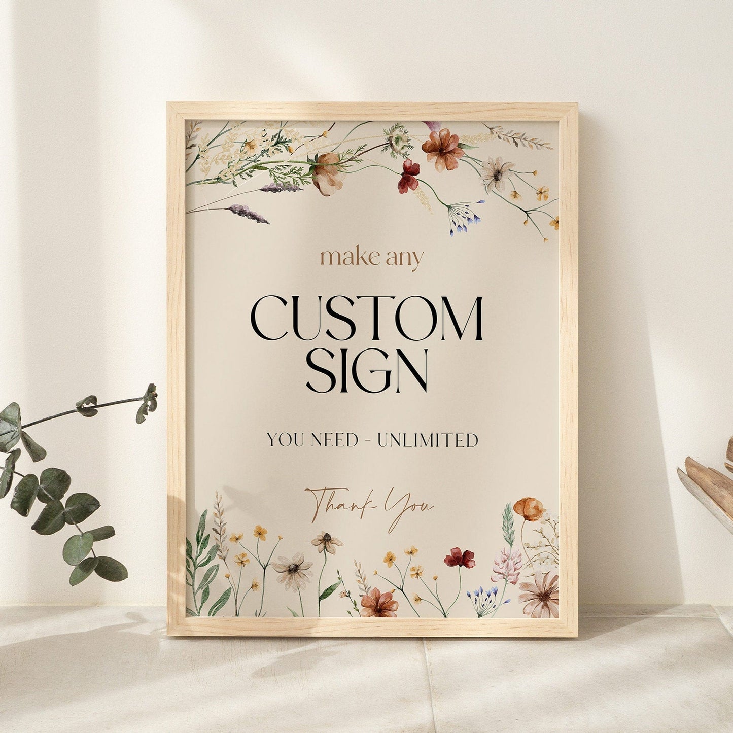 Custom Sign template | Customizable Sign template | Wedding Sign | Bridal Shower Sign | Baby Shower Sign - LovelyTemplatesCo