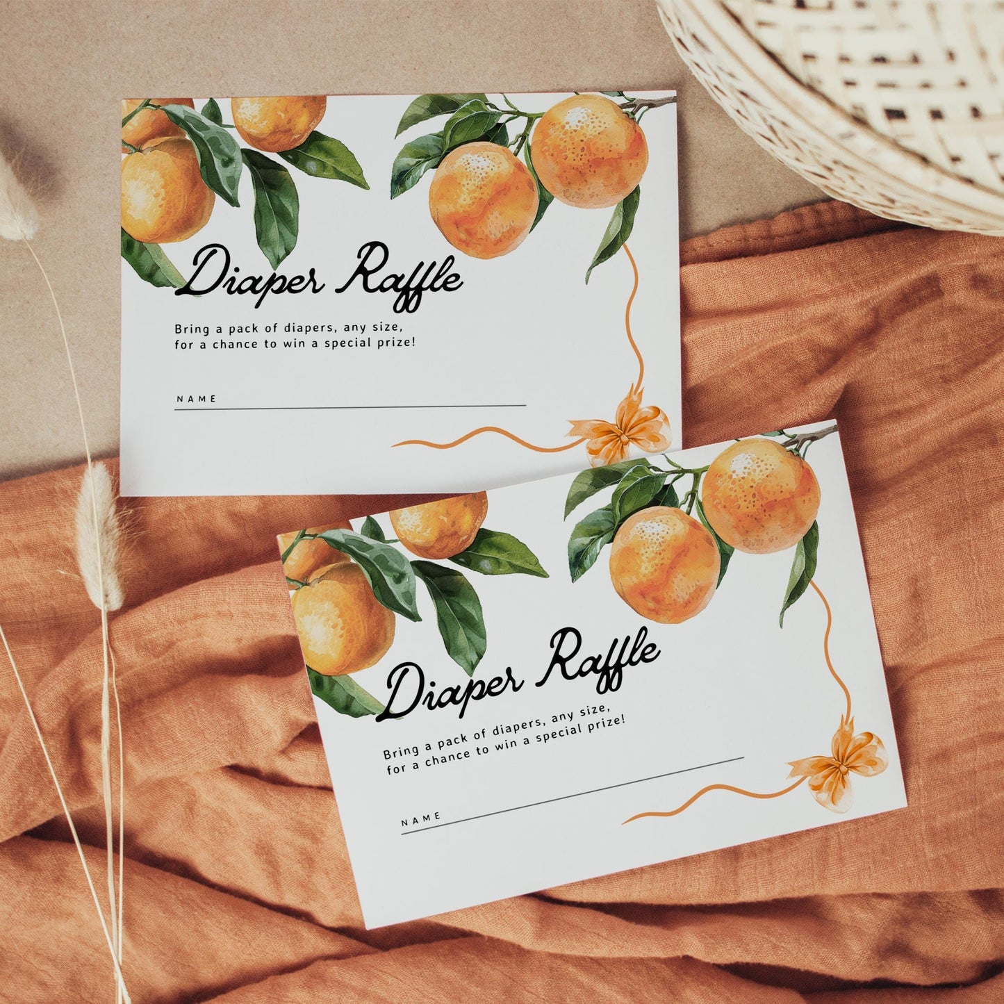 Diaper Raffle Card | Diaper Raffle Name Insert card - LovelyTemplatesCo