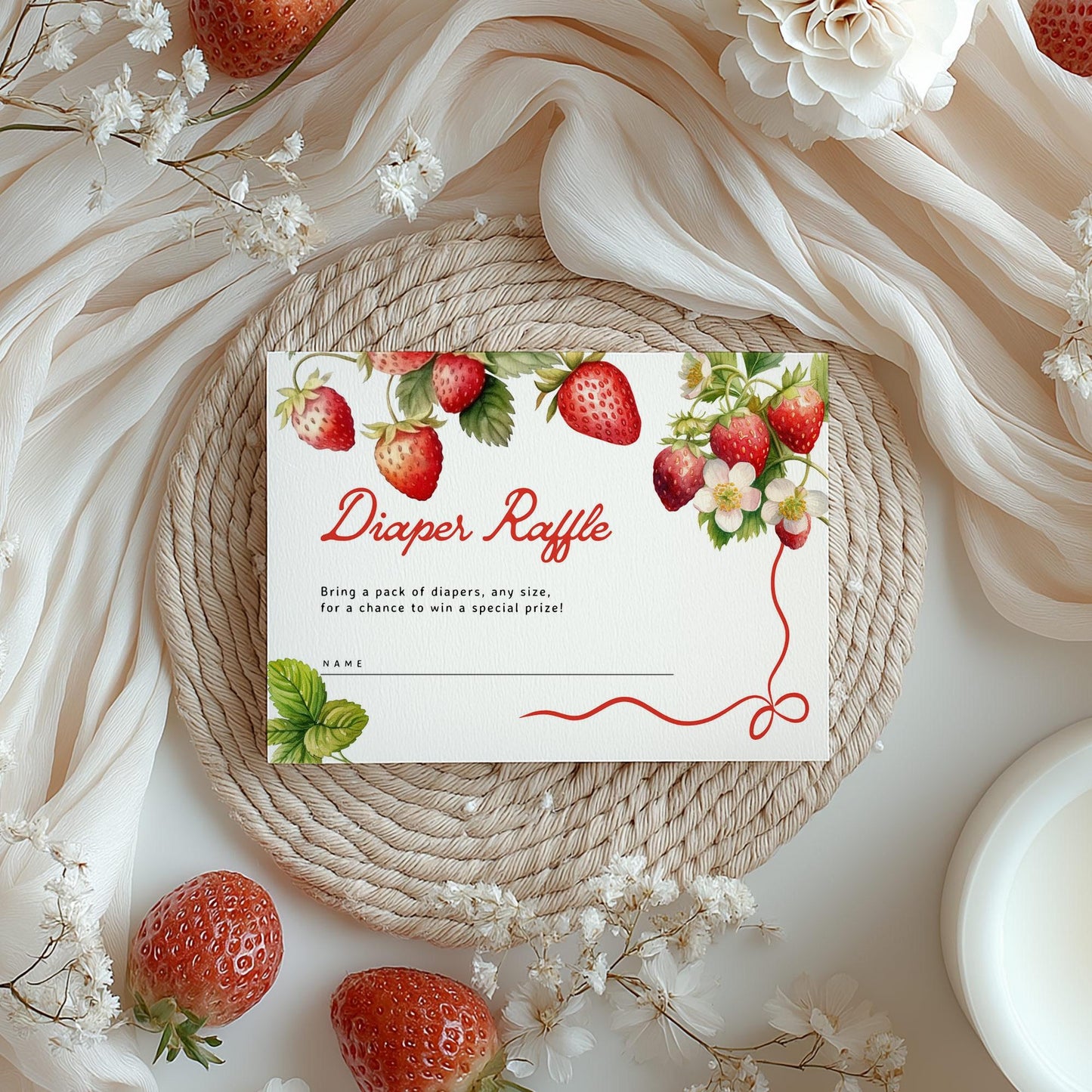 Diaper Raffle Card | Diaper Raffle Name Insert card - LovelyTemplatesCo