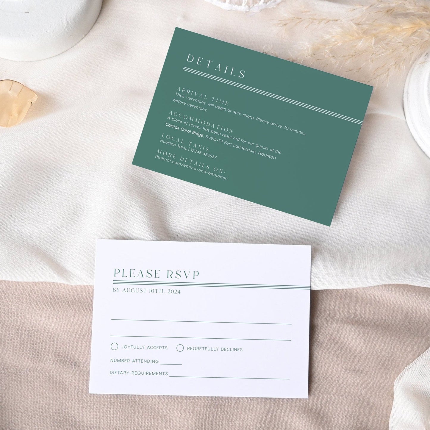 Elegant Arched Wedding Invitation, Sage wedding invitation set - LovelyTemplatesCo