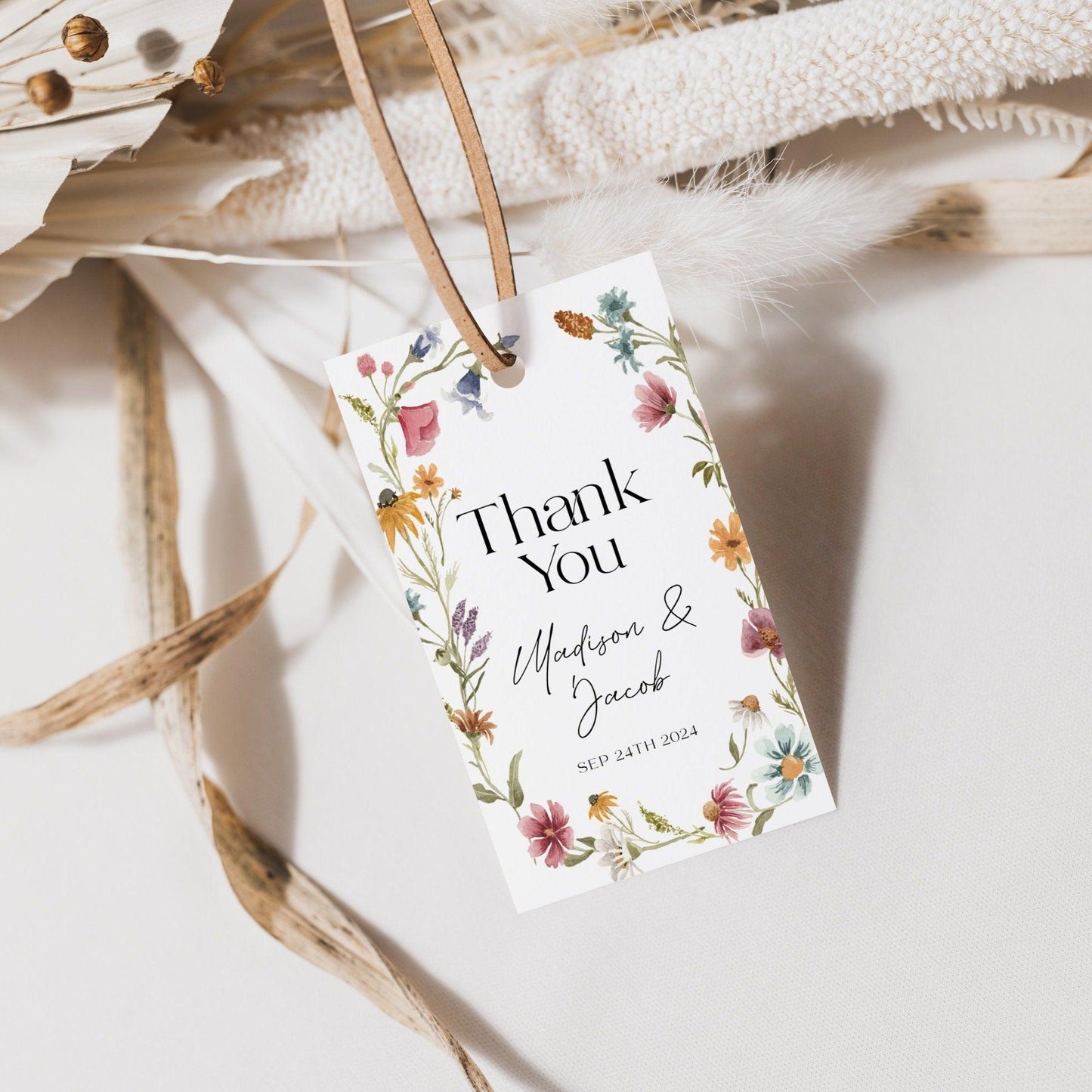 Floral Thank you tag - LovelyTemplatesCo