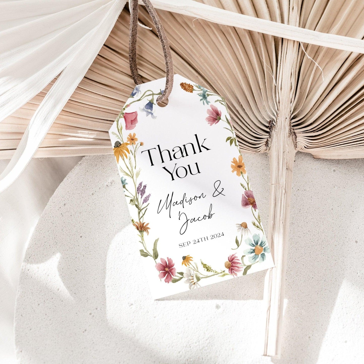 Floral Thank you tag - LovelyTemplatesCo