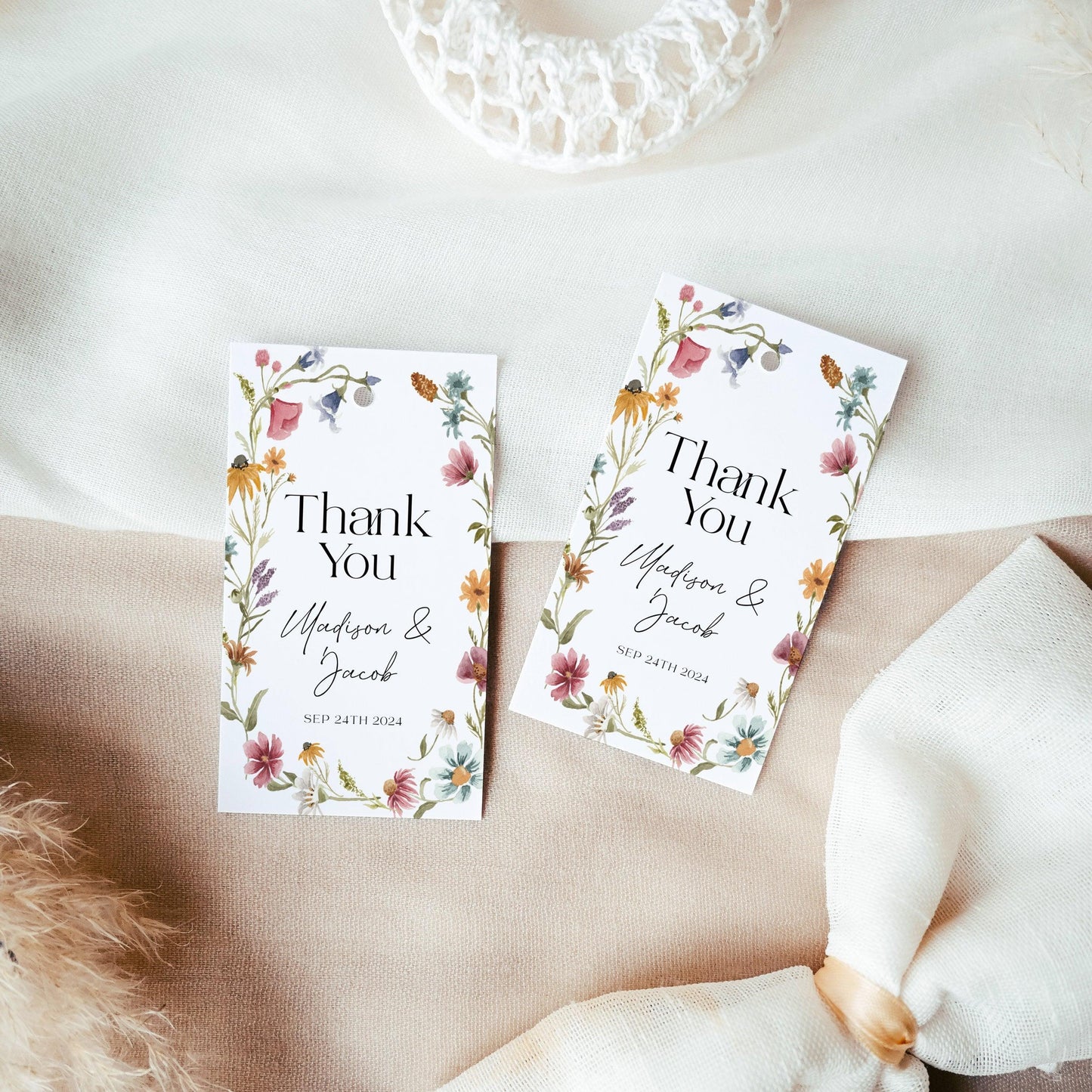 Floral Thank you tag - LovelyTemplatesCo