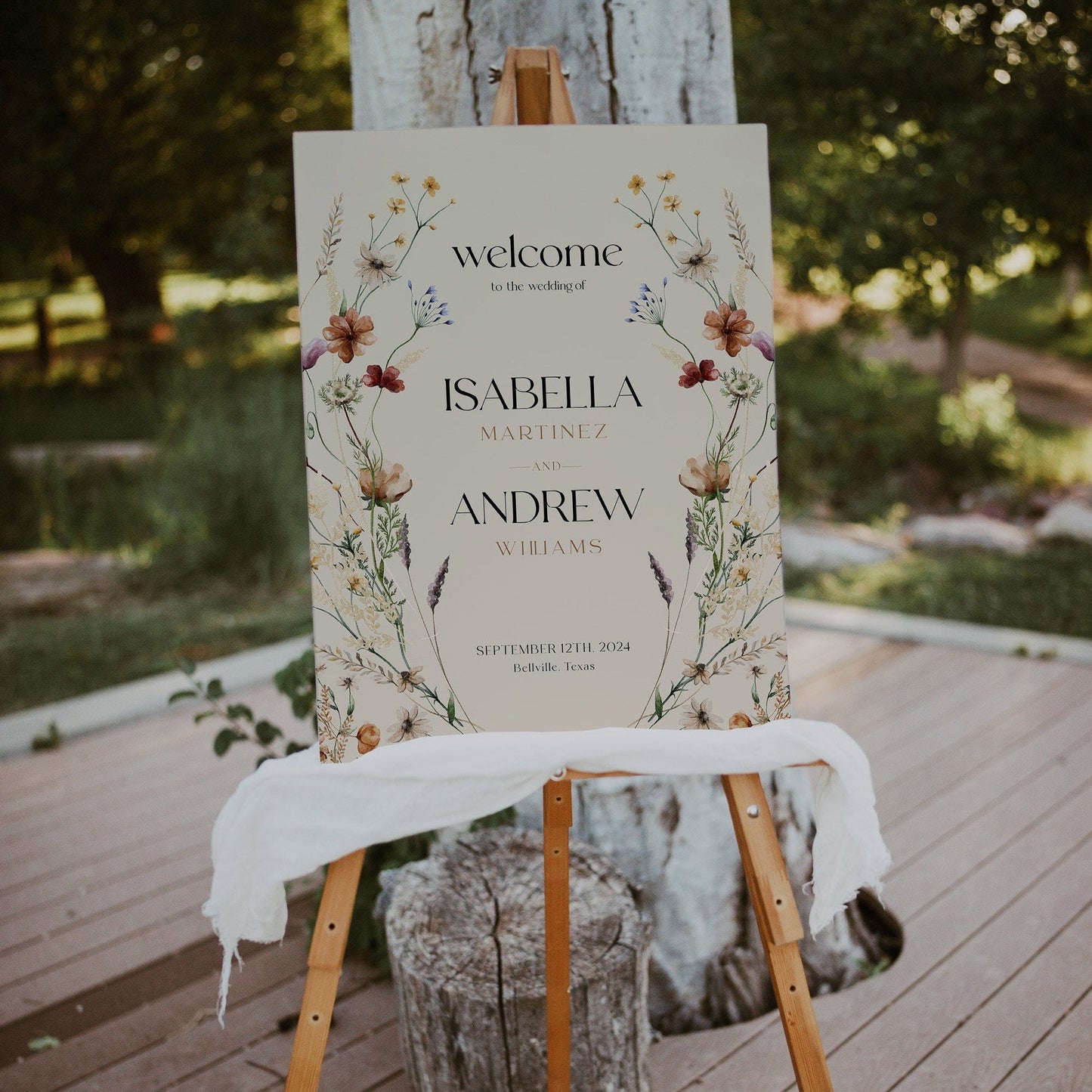 Floral Welcome Sign, Wedding Welcome sign template - LovelyTemplatesCo
