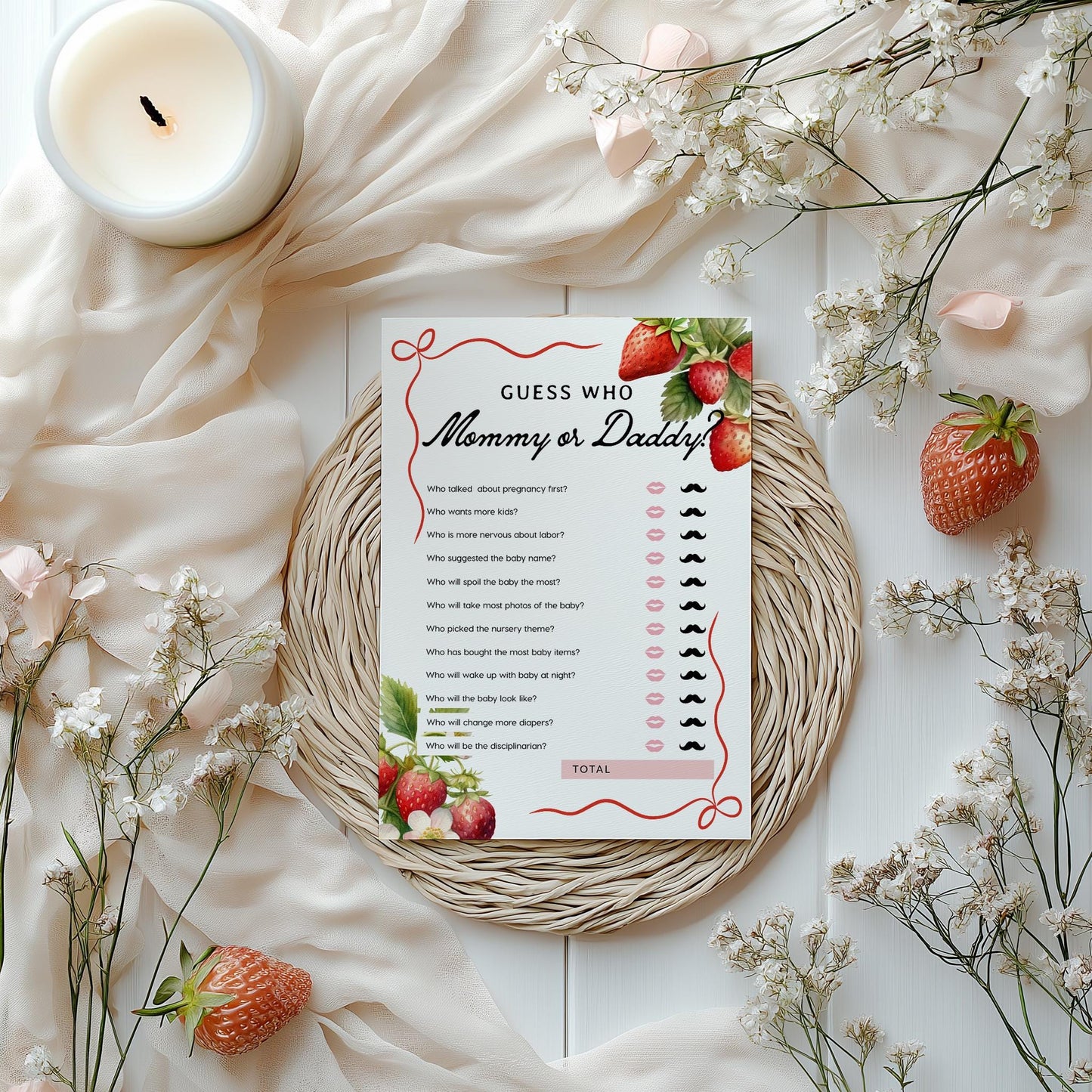 Games Bundle Templates | Strawberry Baby Shower Games Bundle - LovelyTemplatesCo