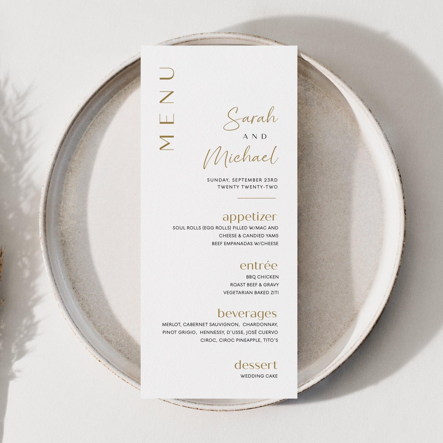 Gold menu template - LovelyTemplatesCo