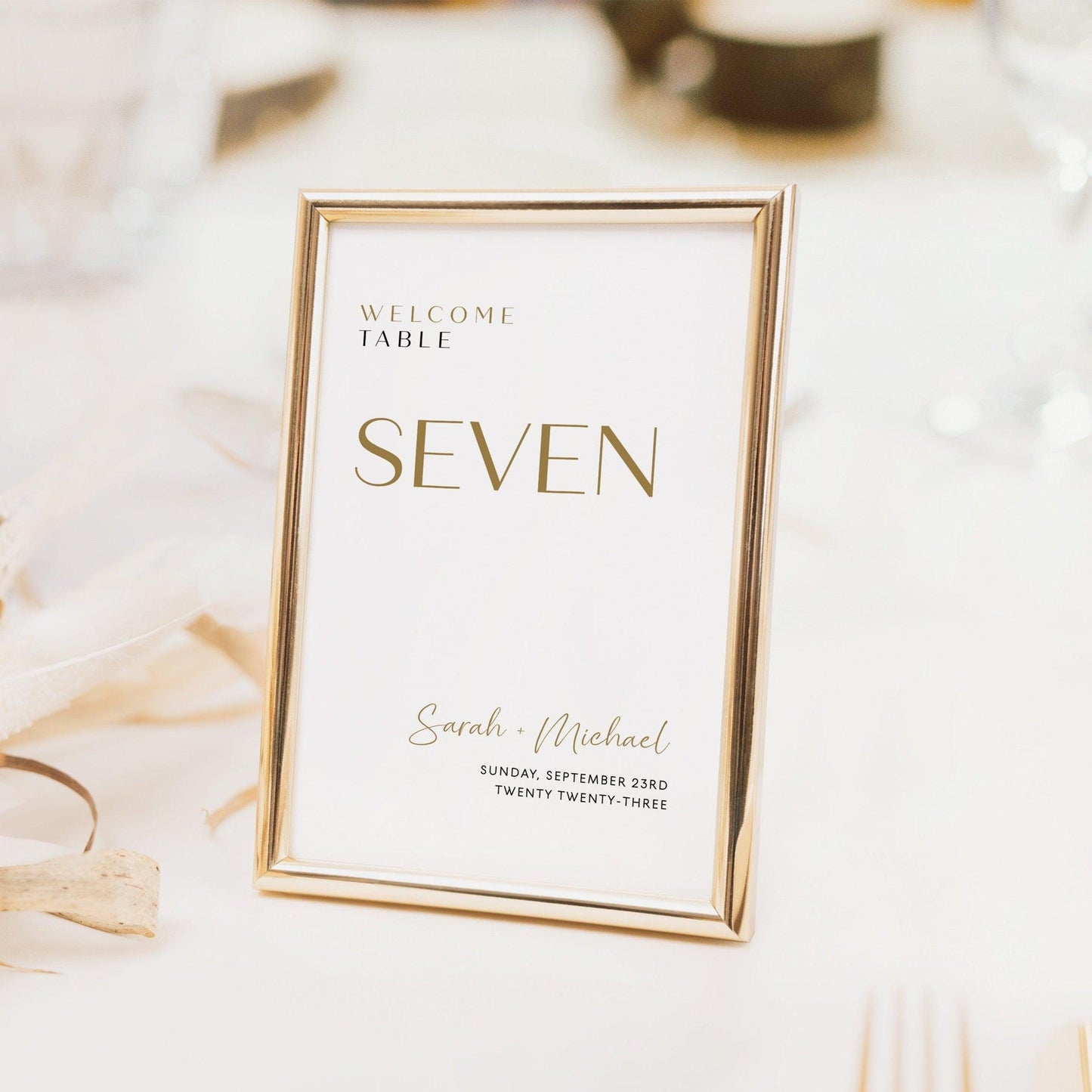 Gold table numbers - LovelyTemplatesCo