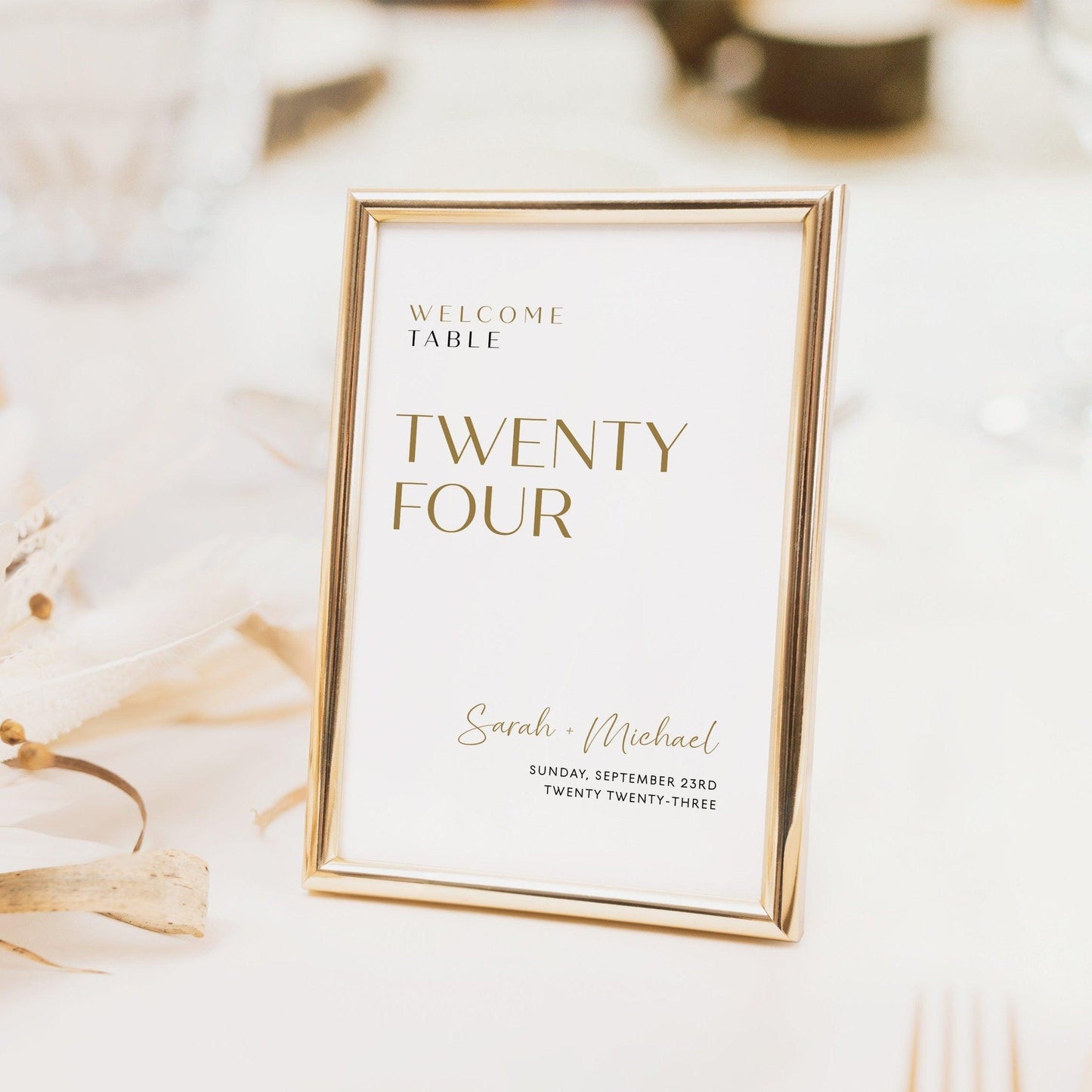 Gold table numbers - LovelyTemplatesCo