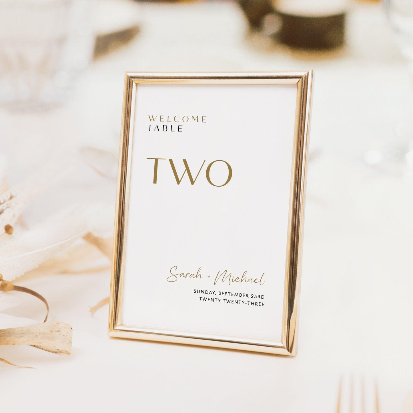 Gold table numbers - LovelyTemplatesCo