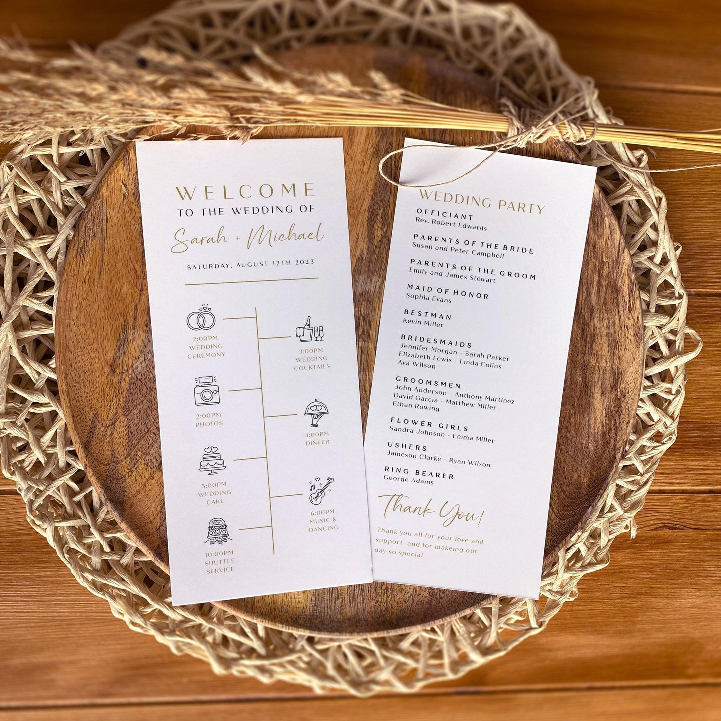 Gold wedding program - LovelyTemplatesCo