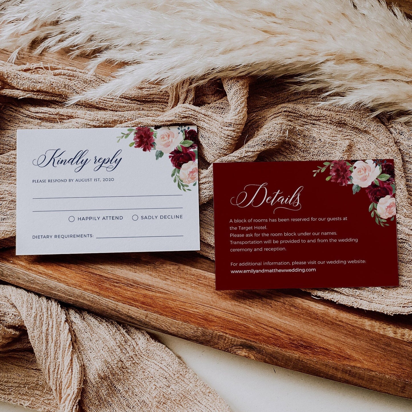 Navy wedding invitation template - LovelyTemplatesCo