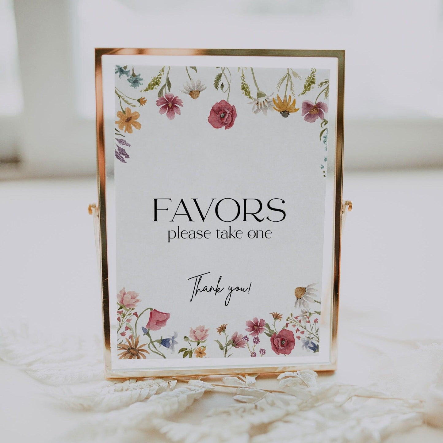 Spring summer favors wildflower sign - LovelyTemplatesCo