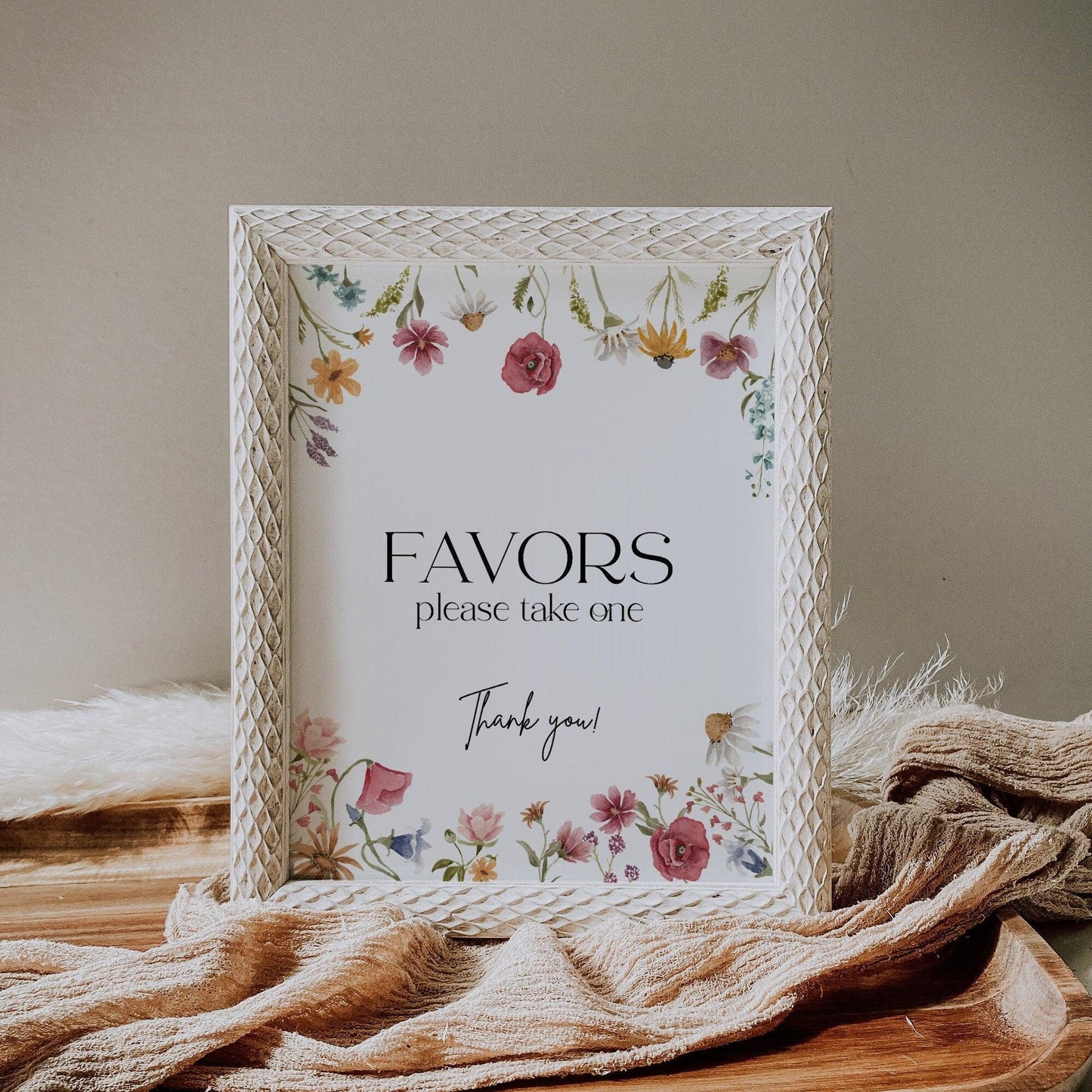 Spring summer favors wildflower sign - LovelyTemplatesCo
