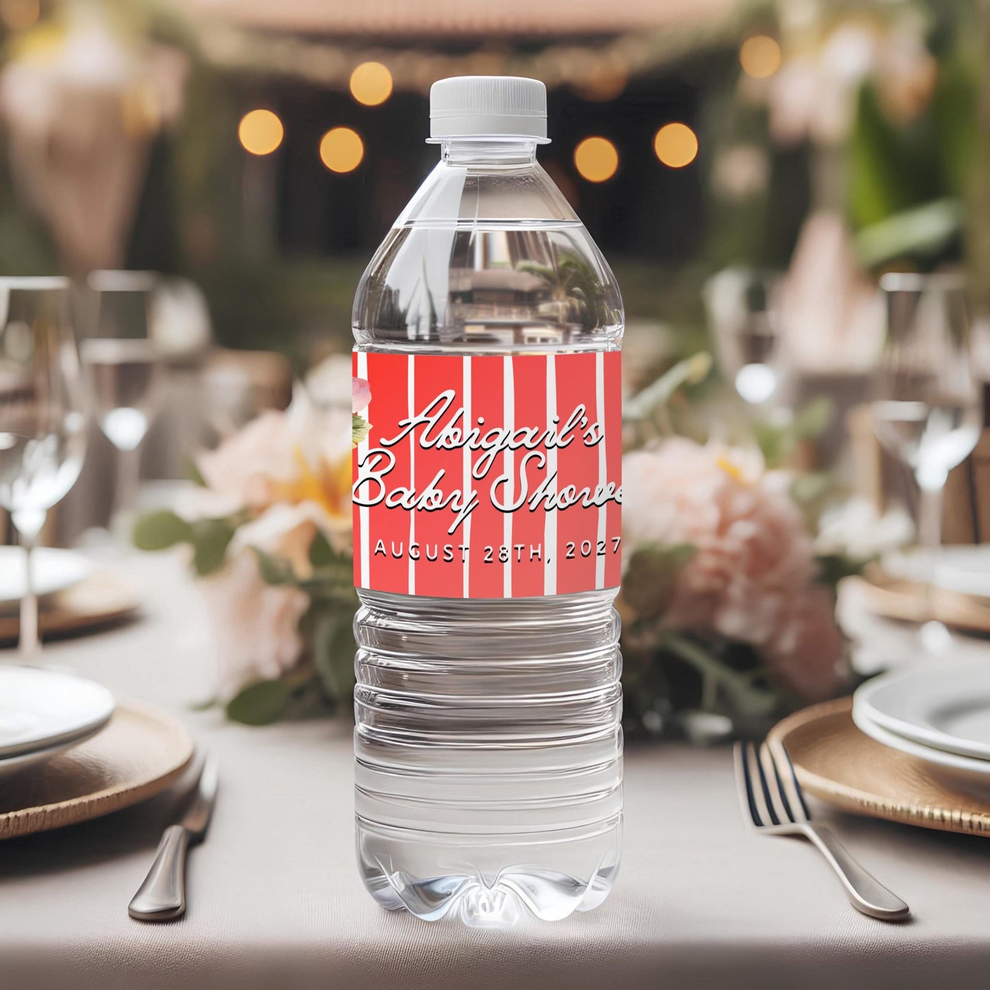 Strawberry Bottle Label | Baby Shower Water Bottle Labels - LovelyTemplatesCo