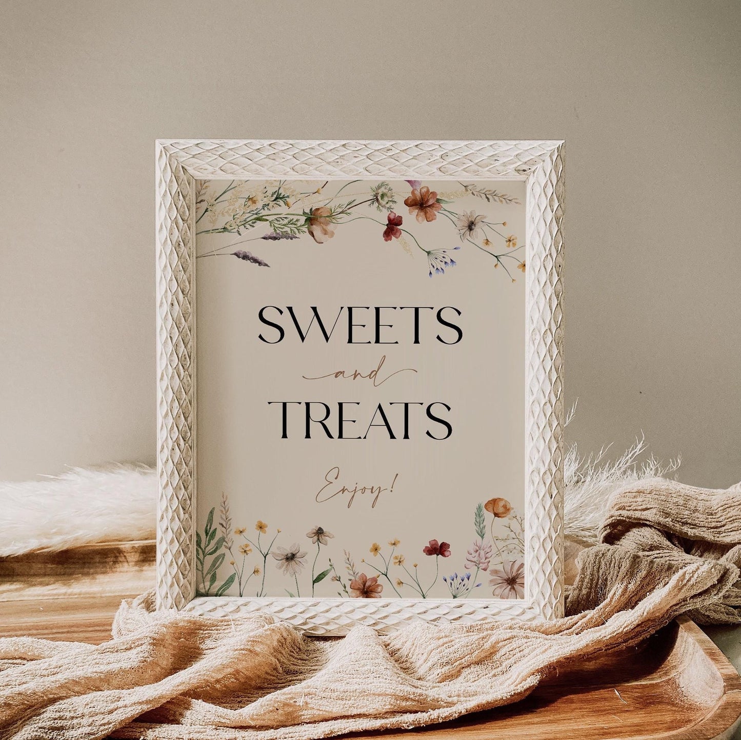 Sweets and Treats Sign, Floral Sweets and Treats sign - LovelyTemplatesCo