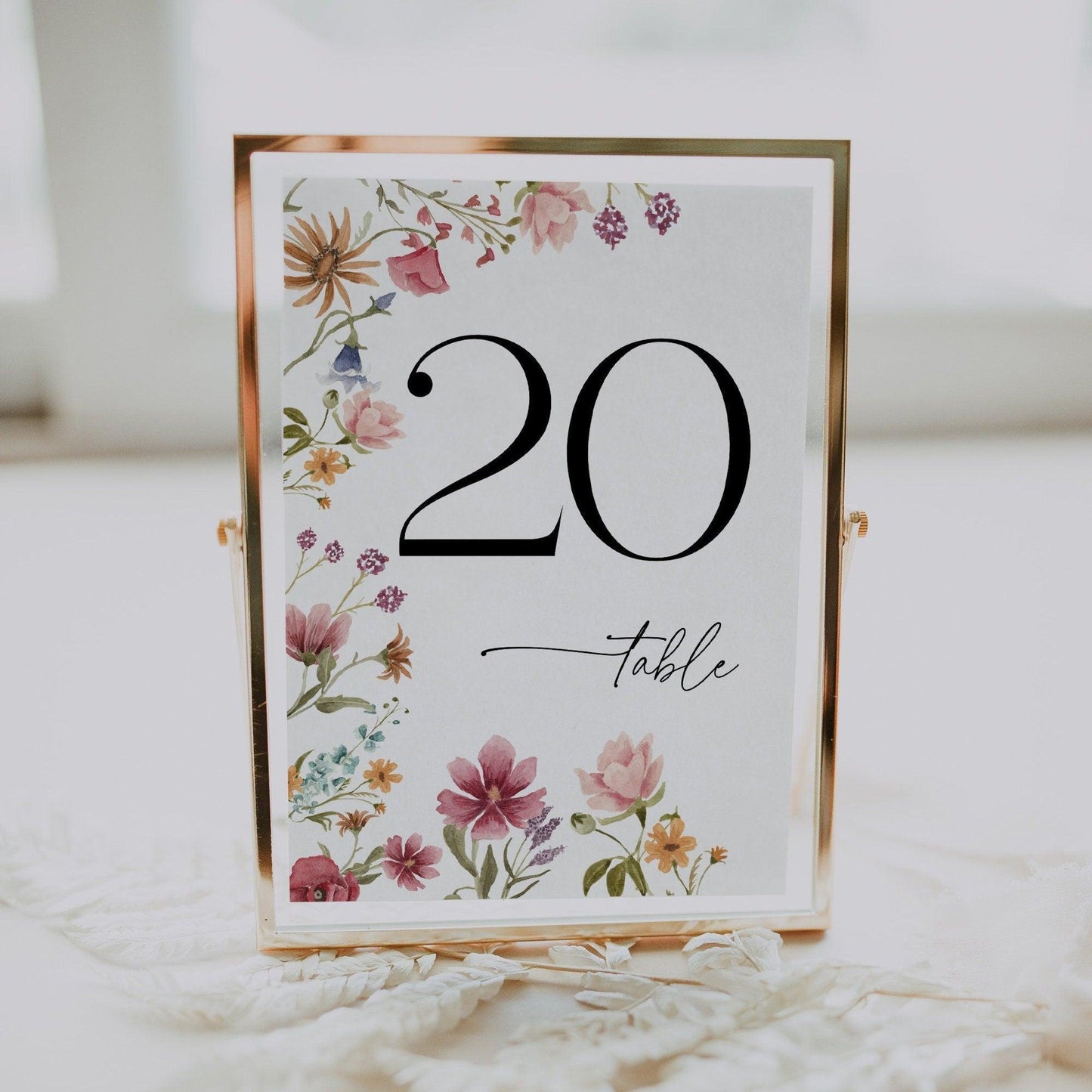 Wildflower Table Number Sign - LovelyTemplatesCo