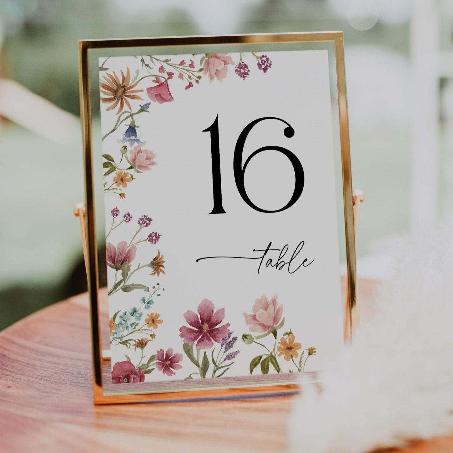 Wildflower Table Number Sign - LovelyTemplatesCo