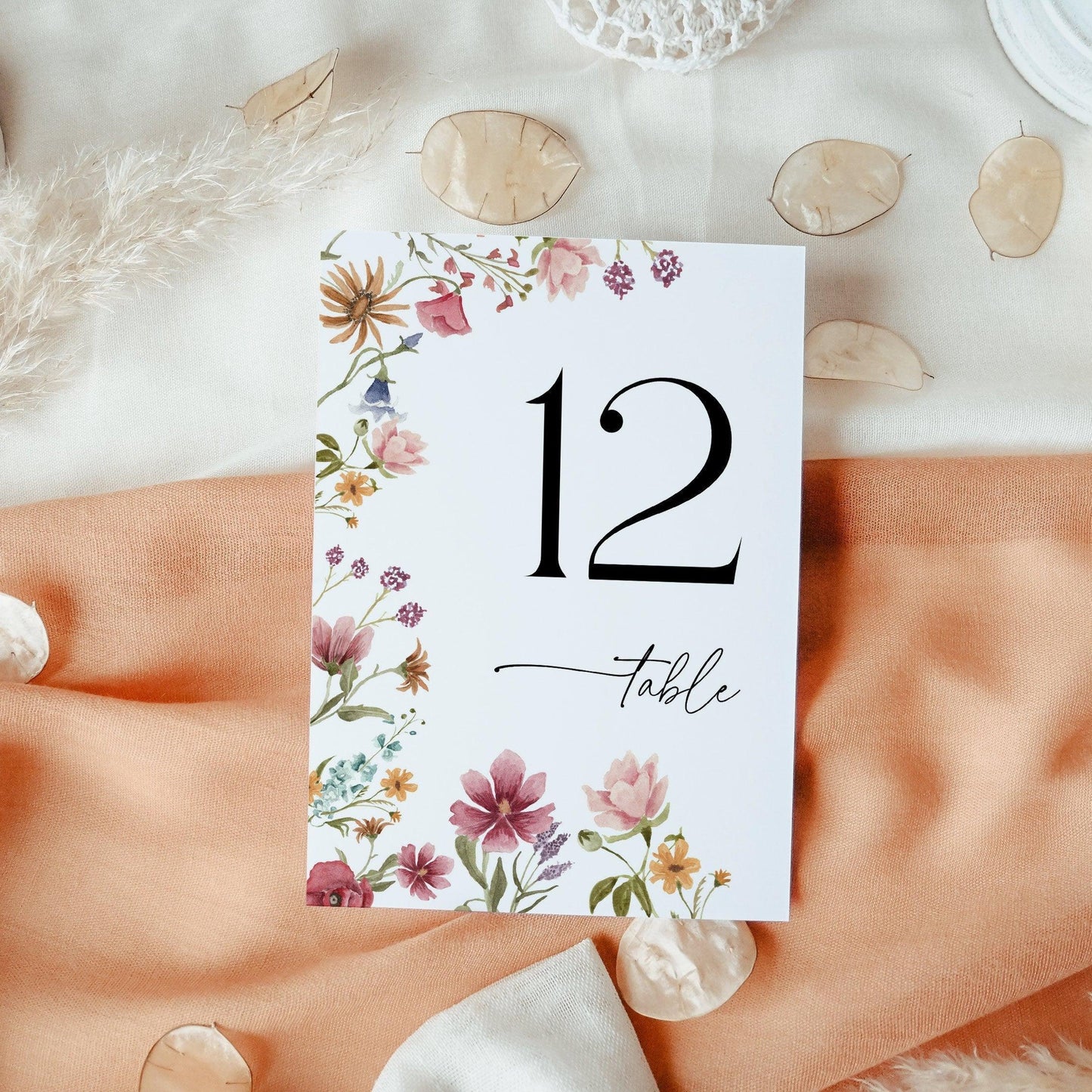 Wildflower Table Number Sign - LovelyTemplatesCo