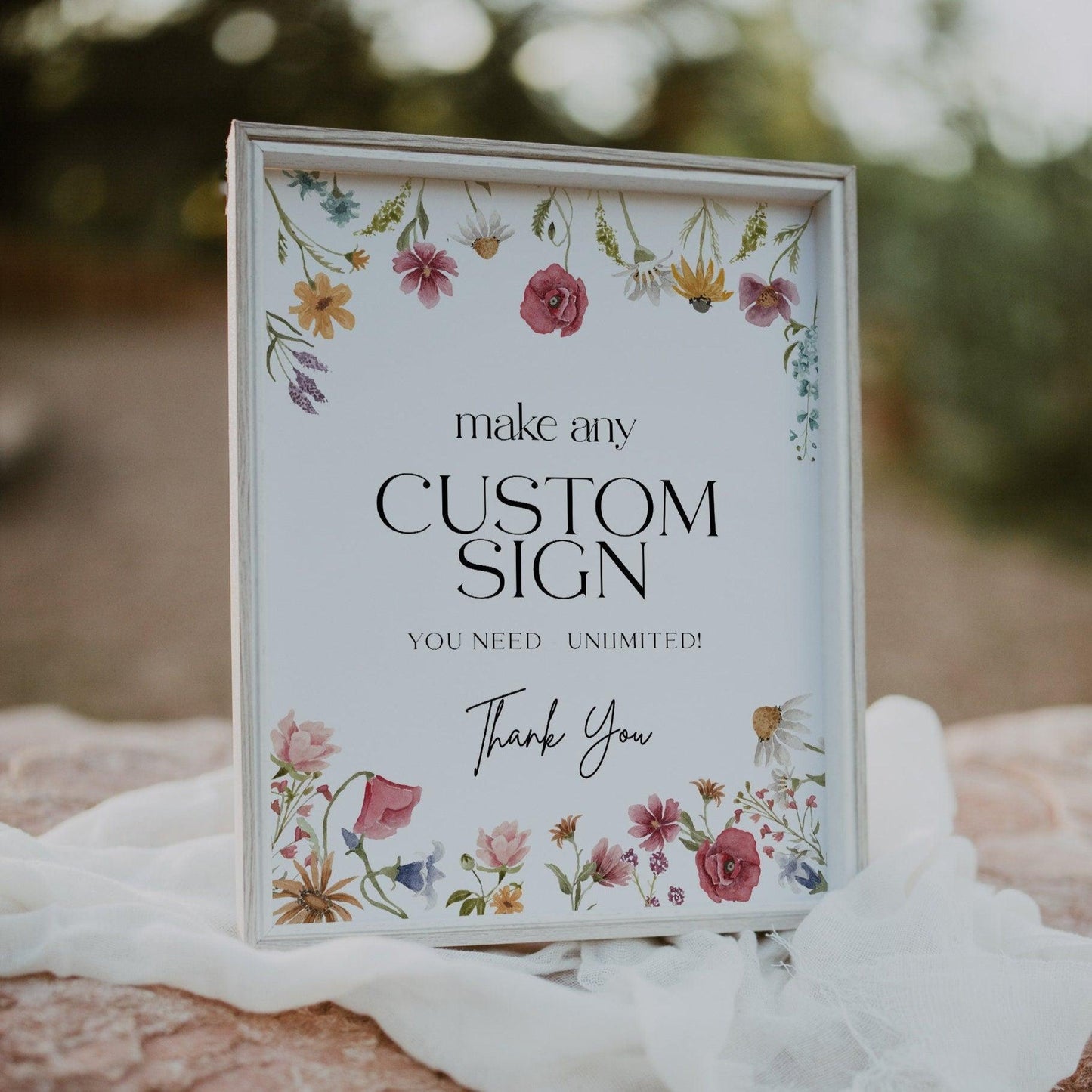 Wildflower Wedding Sign - LovelyTemplatesCo