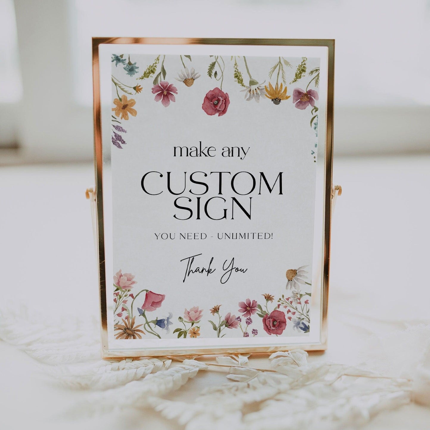 Wildflower Wedding Sign - LovelyTemplatesCo