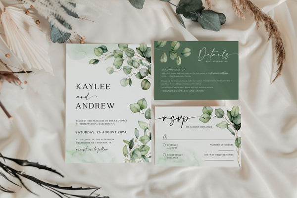 Eucalyptus Wedding invitation
