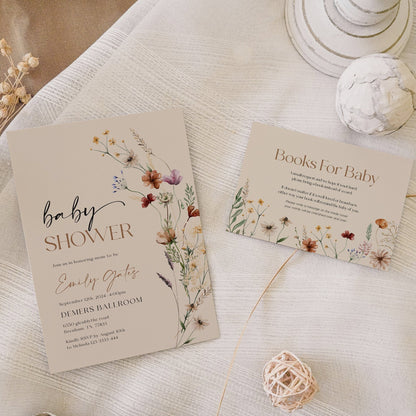 Baby Shower Invitation Bundle | Books for Baby | Diaper Raffle card - LovelyTemplatesCo