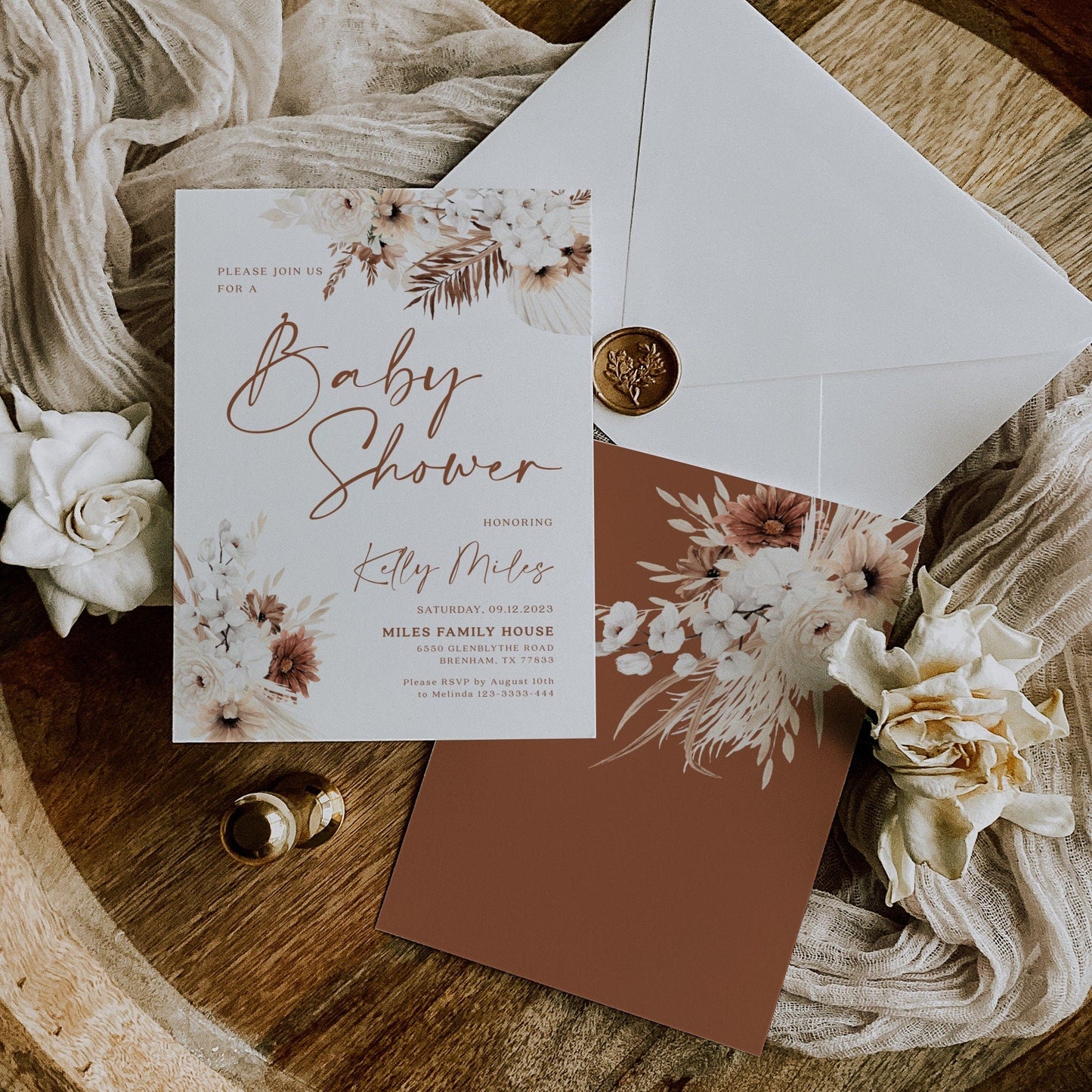 Boho Baby shower invitation - LovelyTemplatesCo