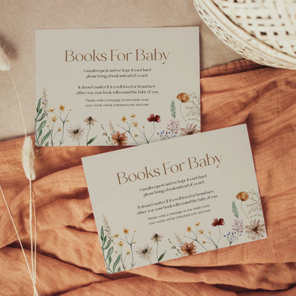 Boho Books for baby card, Baby Shower Books card - LovelyTemplatesCo