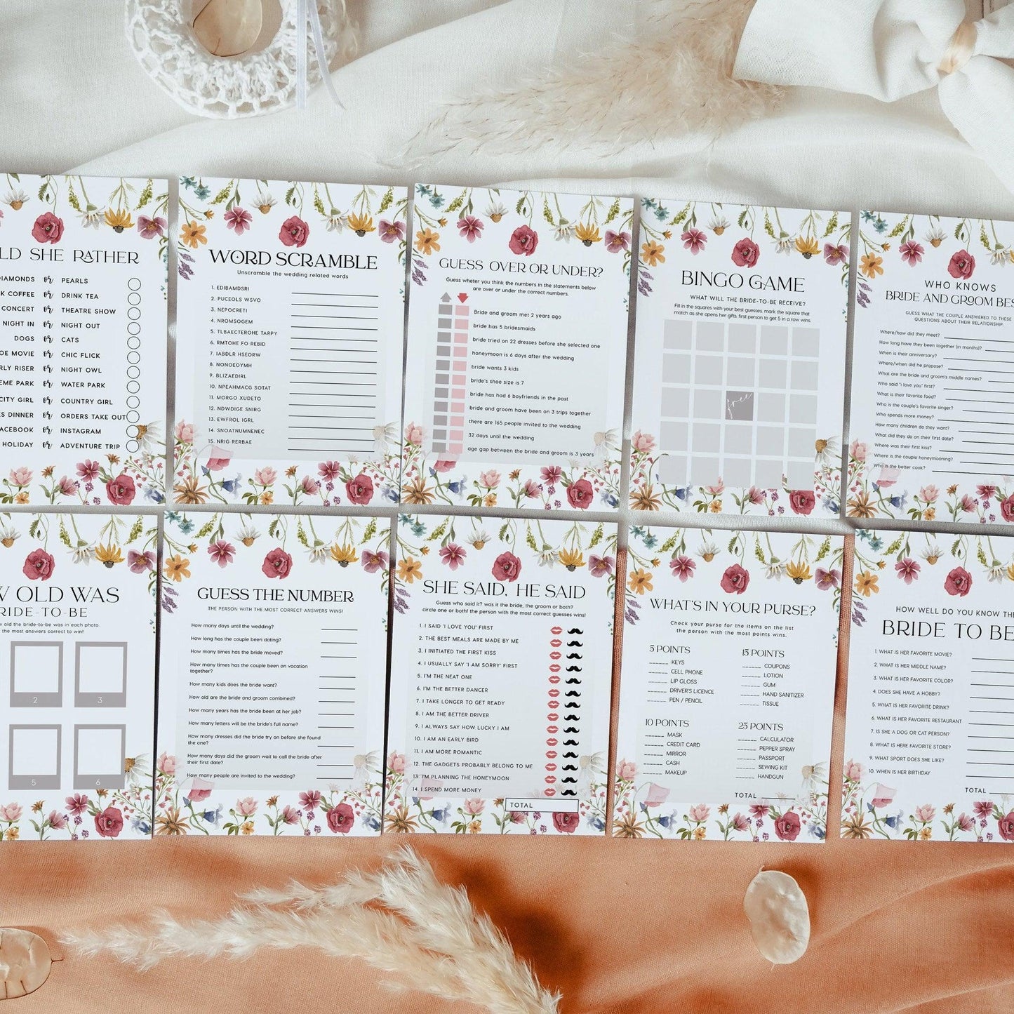 Bridal Shower Games Bundle - LovelyTemplatesCo