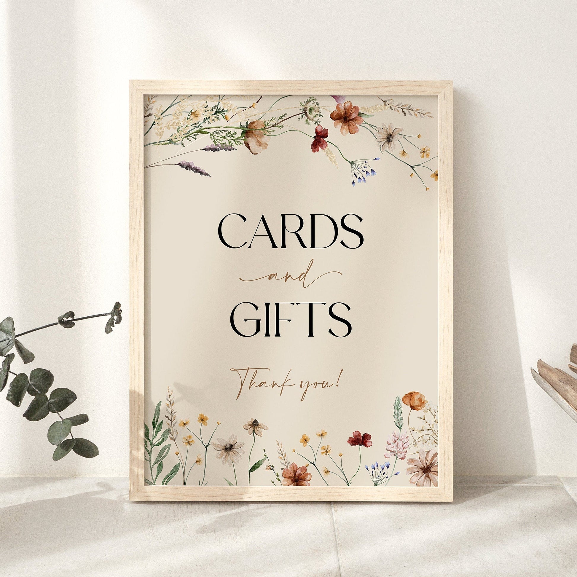 Cards and Gifts Sign, Floral Cards and Gifts sign template - LovelyTemplatesCo