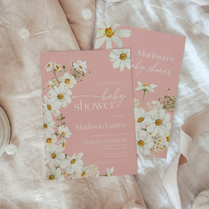 Daisy Baby Shower invitation - LovelyTemplatesCo