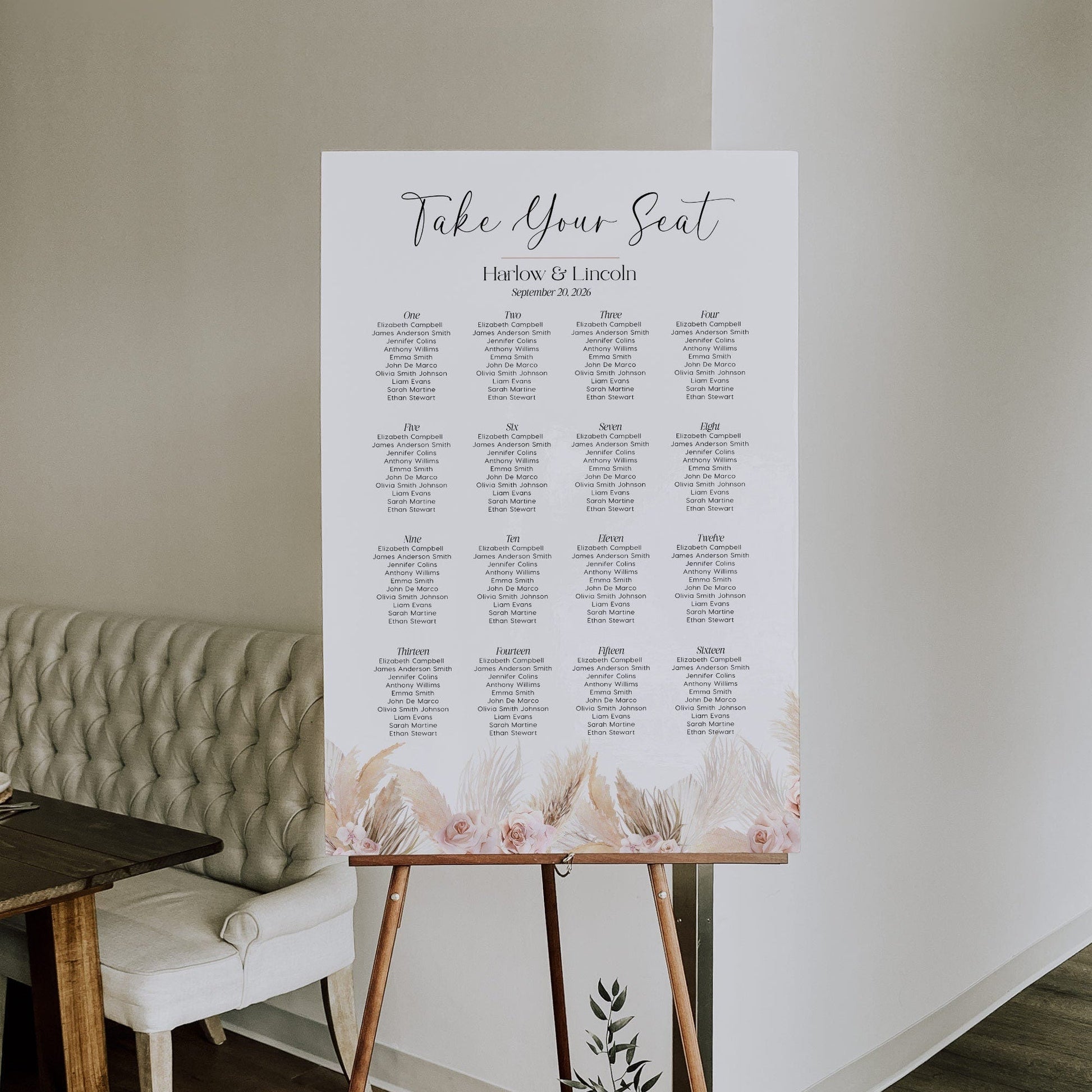 Editable Order of service sign template, Wedding order of the day sign - LovelyTemplatesCo