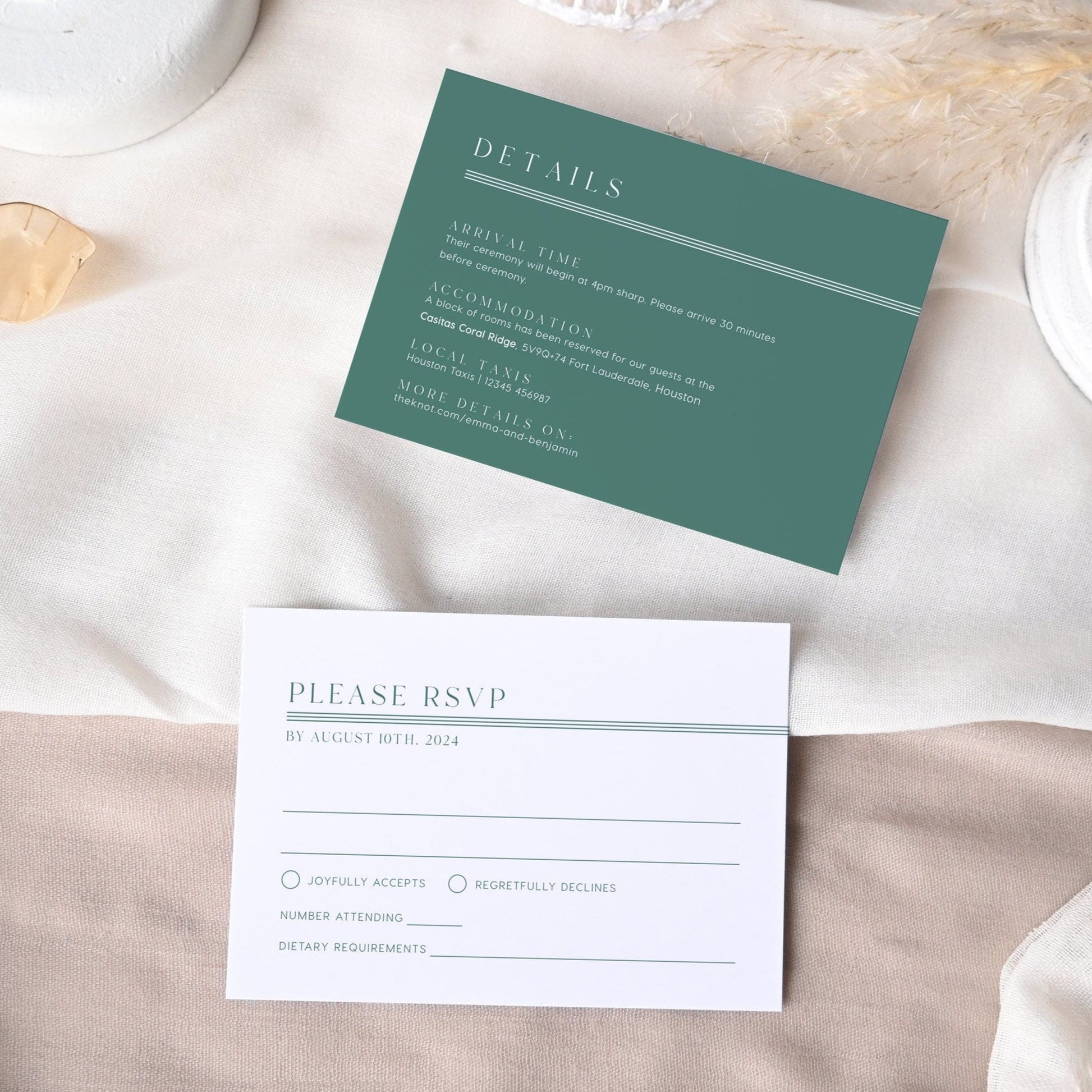 Elegant Arched Wedding Invitation, Sage wedding invitation set - LovelyTemplatesCo