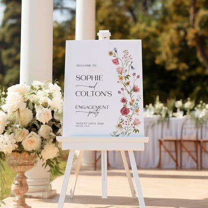 Engagement Party Floral Welcome sign - LovelyTemplatesCo