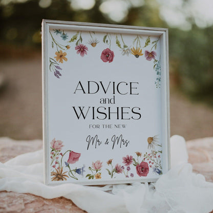 Floral Advice and Wishes sign - LovelyTemplatesCo