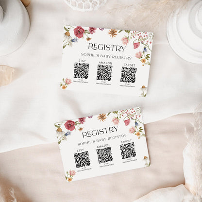 Floral Registry card template - LovelyTemplatesCo
