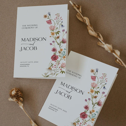 Floral Wedding Booklet program - LovelyTemplatesCo